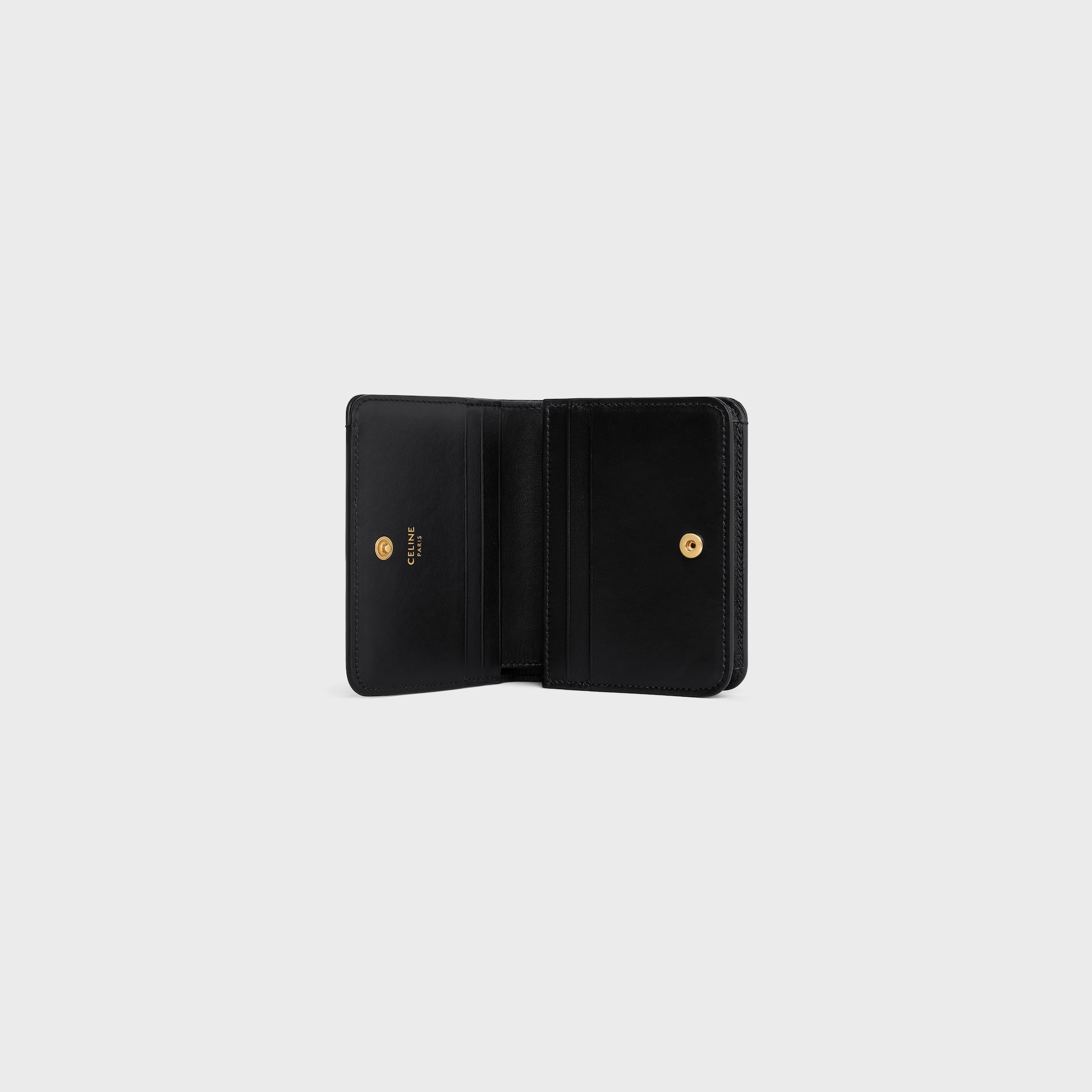 TRIOMPHE COMPACT WALLET IN SHINY CALFSKIN BLACK - Image 4